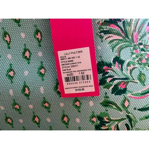 NWT!! Lilly Pulitzer Greydon Canvas Tote